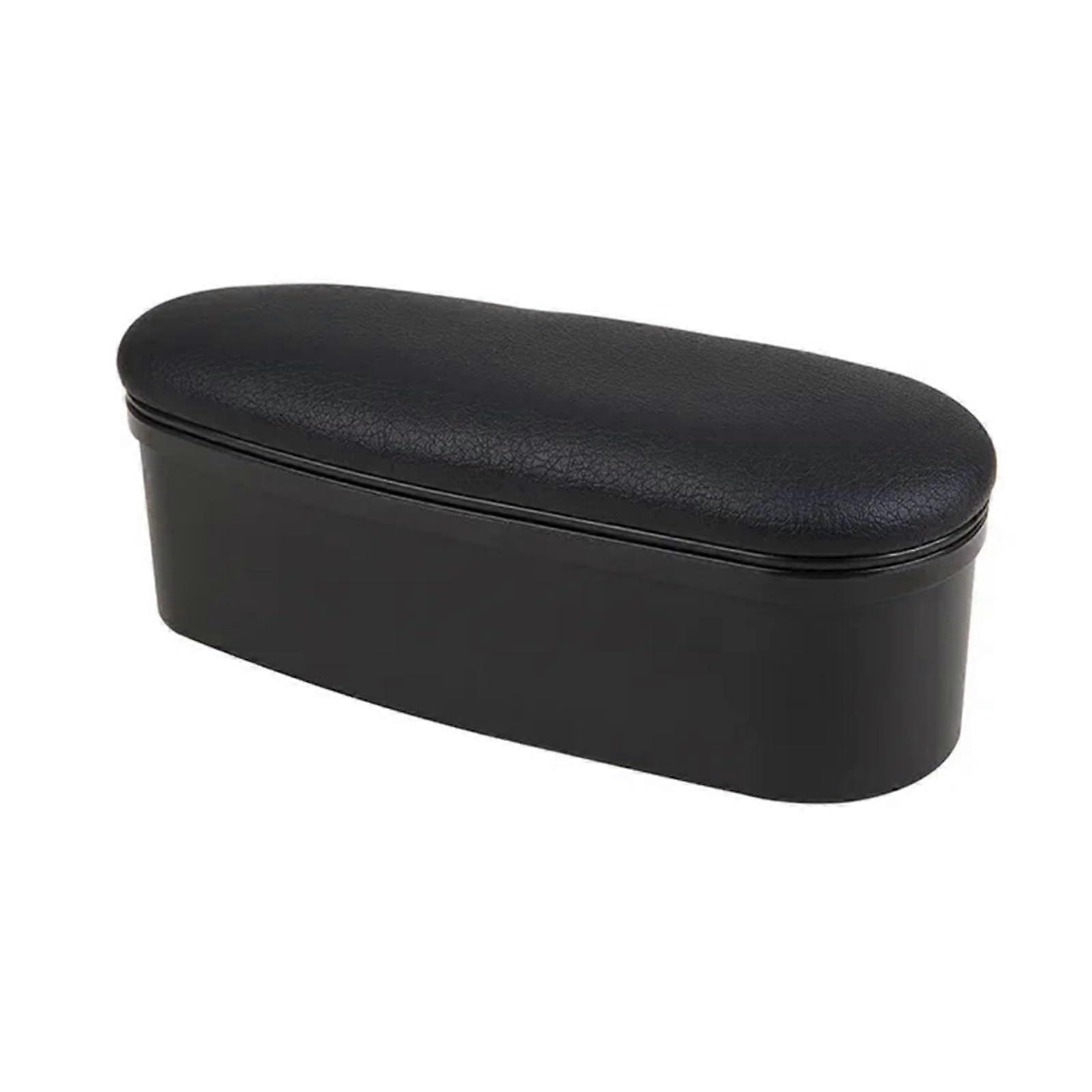 Car Armrest with Leather Door Pad and Ergonomic Sponge Grip Support, Black