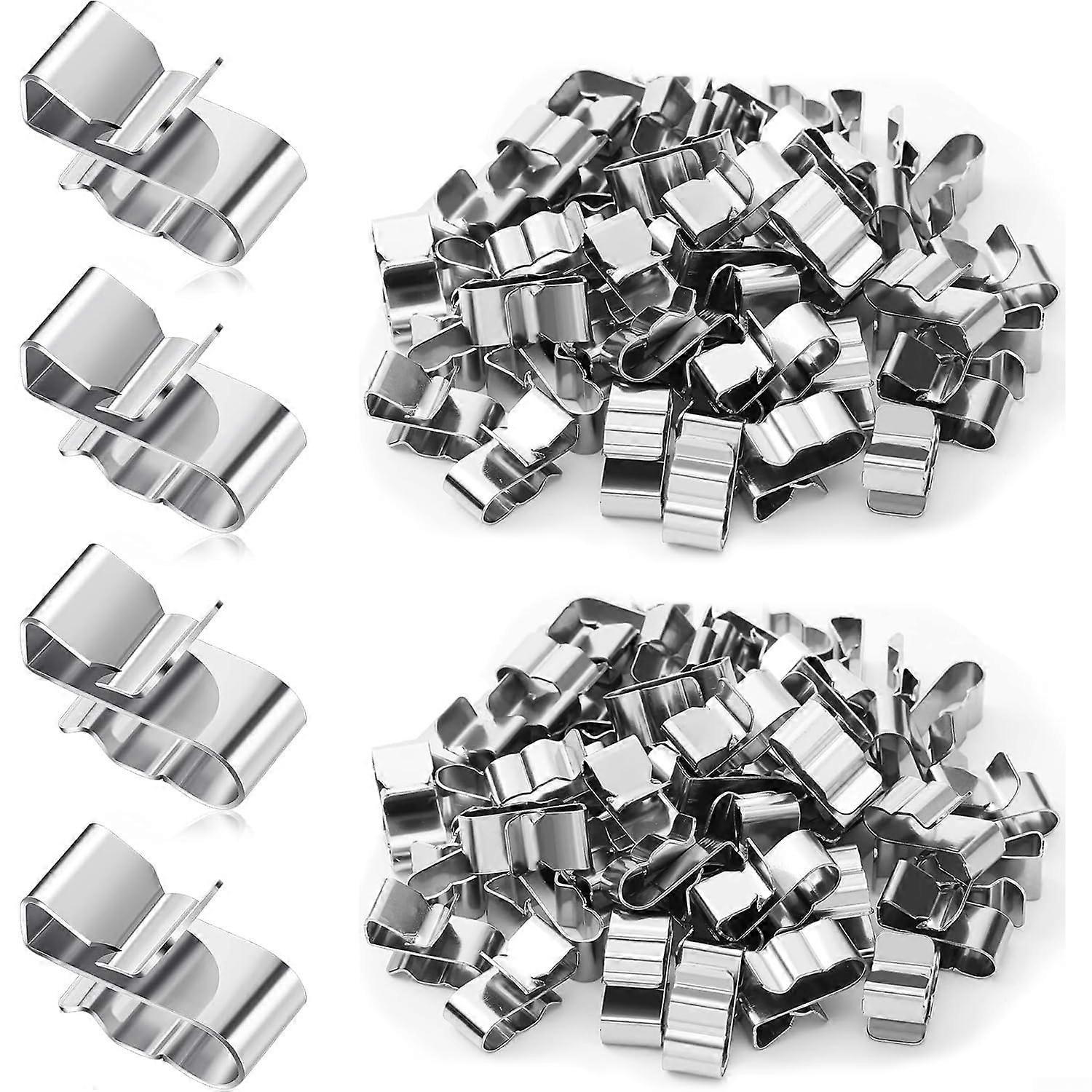 150Pcs 304 Stainless Steel Solar Panel Cable Clips for Secure RustResistant Dual Wire Management