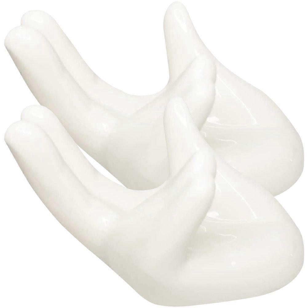 2Pcs Hand Shaped Egg Cup Holder Ceramic Egg Cup Decorative Egg Holder Easter Egg Display Holder