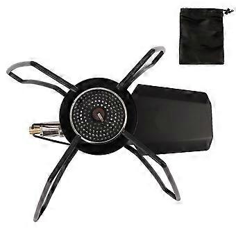 Portable Camping Stove, Wind Resistant Burner For Hassle-Free Outdoor Adventures, Compact Black Design With Strong Firepower For Quick Boiling,
