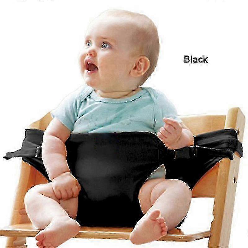 Compact Infant Dining Seat with Safety Strap, Black