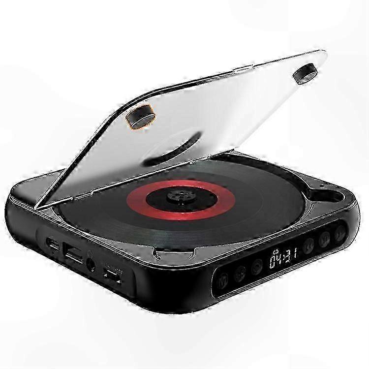 Portable CD Player with LCD Screen, Wireless Speaker, and Repeater Function for Home and Car Use