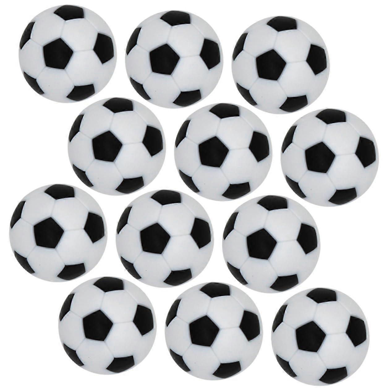 12pcs Mini Foosball Replacement Balls Black and White Table Soccer Accessories Durable Smooth Rolling