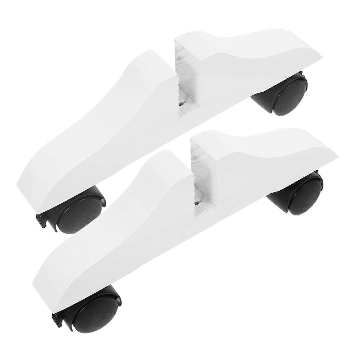 Room Divider Base with Wheels Stable Wooden Screen Partition Stand White Finish