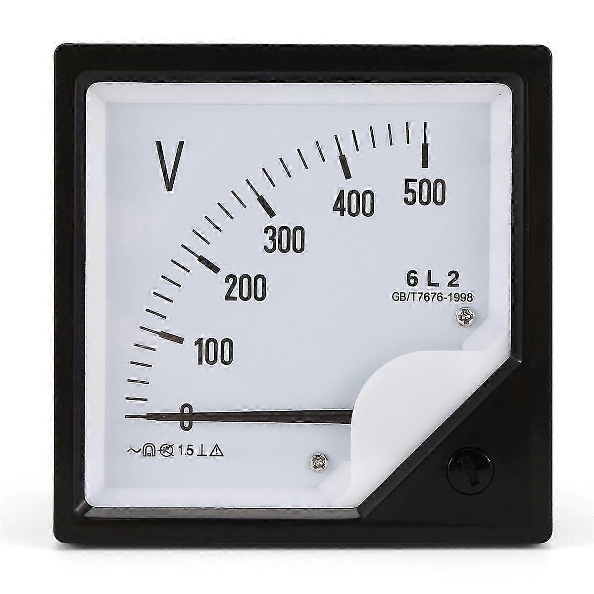 6L2 Voltmeter AC 500V Pointer Type Voltage Meter Mechanical Header