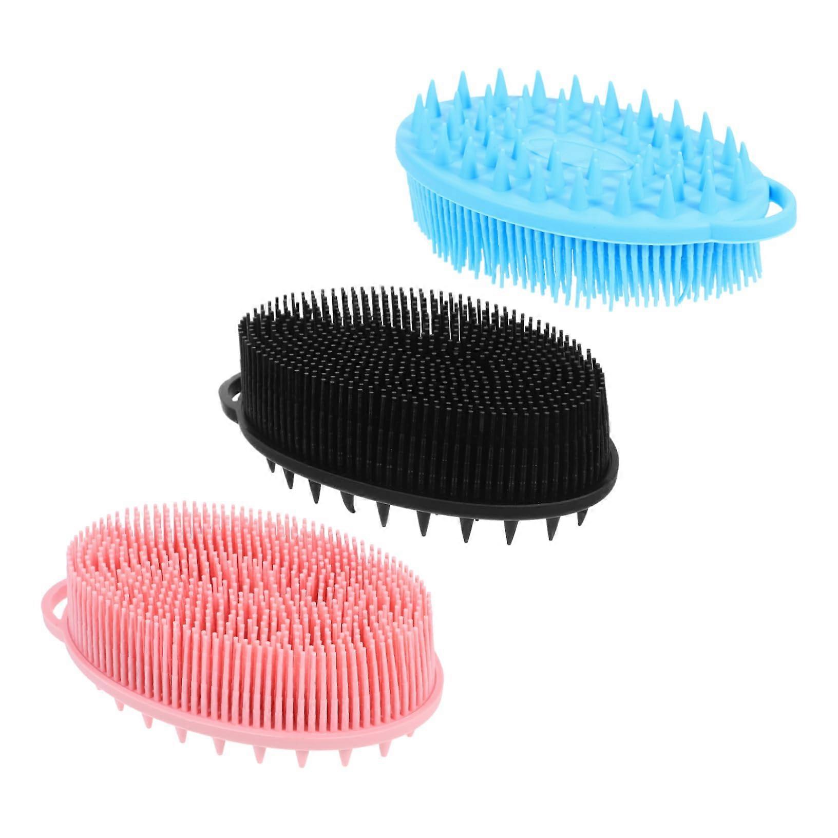 Silicone Body Scrubber 3pcs DualSided Exfoliating Shower Brush for Sensitive Skin Deep Cleansing