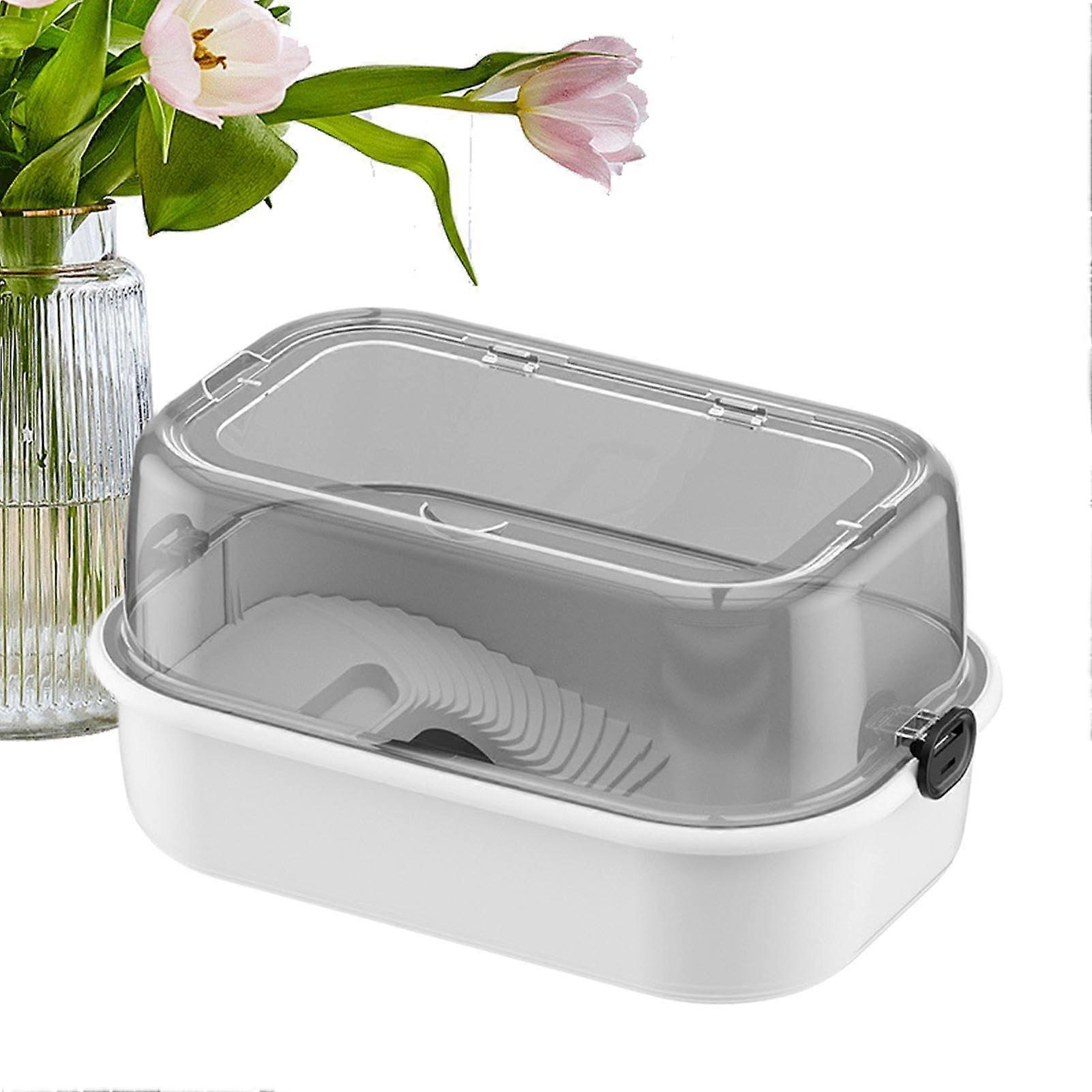 Turtle Tank Starter Kit with Filter, Full View Habitat and Basking Platform for Small Reptiles White