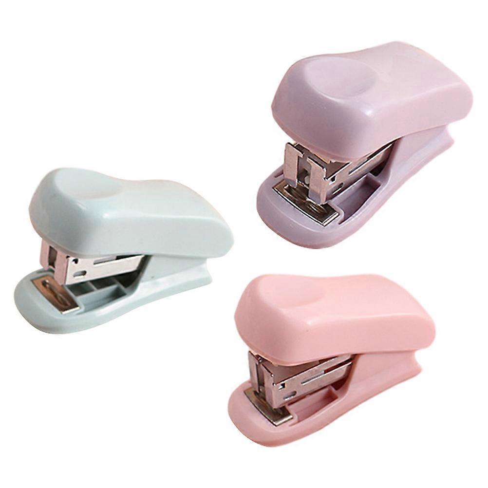Handheld Stapler Mini Small Tool for Desk Use 3Pcs Assorted Colored Staplers