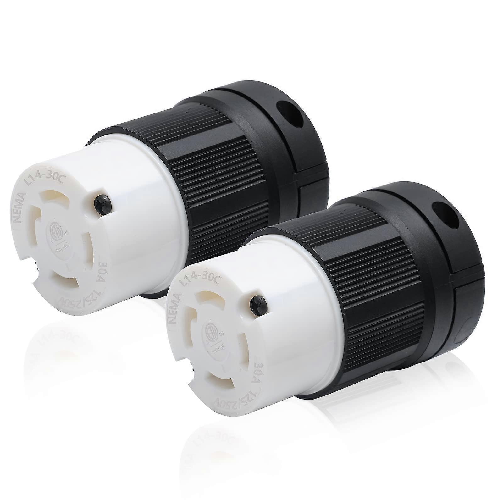 2PCS L1430C Locking Connector 30A 125/250V Generator Plug Replacement Industrial Grade