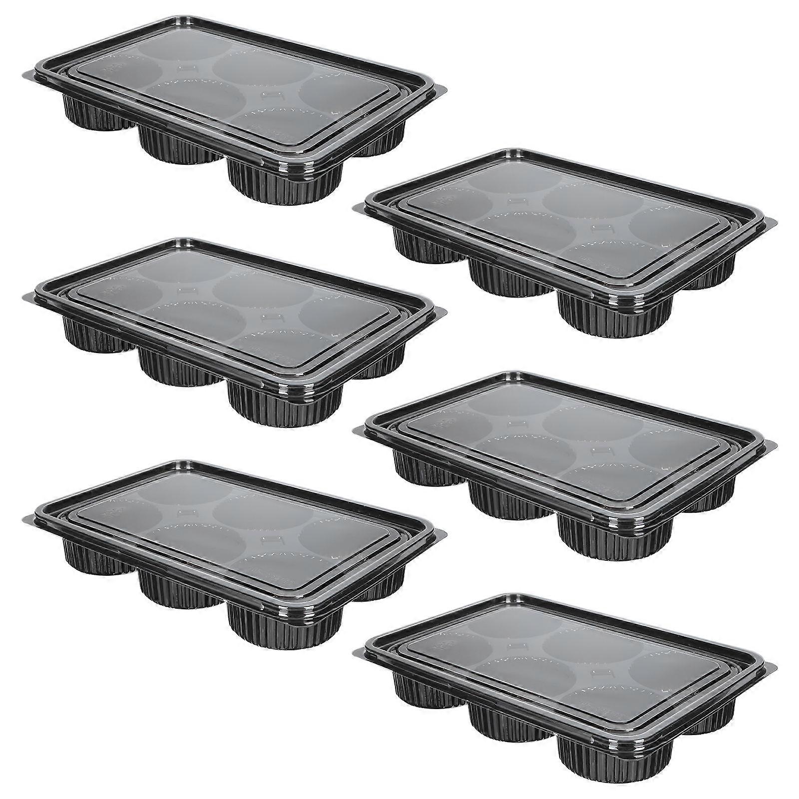 Κουτί συσκευασίας φουσκωτού κρόκου αυγού-αυγού, πλαστικά κουτιά επιδόρπιου για αποθήκευση, σετ 6 τεμαχίων