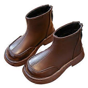 Girls Boots,Ankle Boots Soft Sole Leather Toddler Booties Comfortable Footwear for Stylish and Versatile Wear,Toddler Boots,Z03 Brown,3.5-4 Years