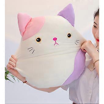 17.7 Inch Soft Purple Cat Plush Pillow Toy – Cute Pink and Purple Kitten Stuffed Animal Gift