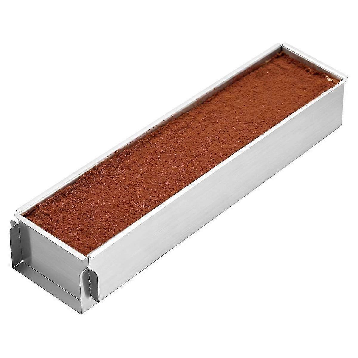 Rectangle Cake Pan, Stainless Steel Tiramisu Pan with Removable Side, 6 cm Deep Rectangular Baking T