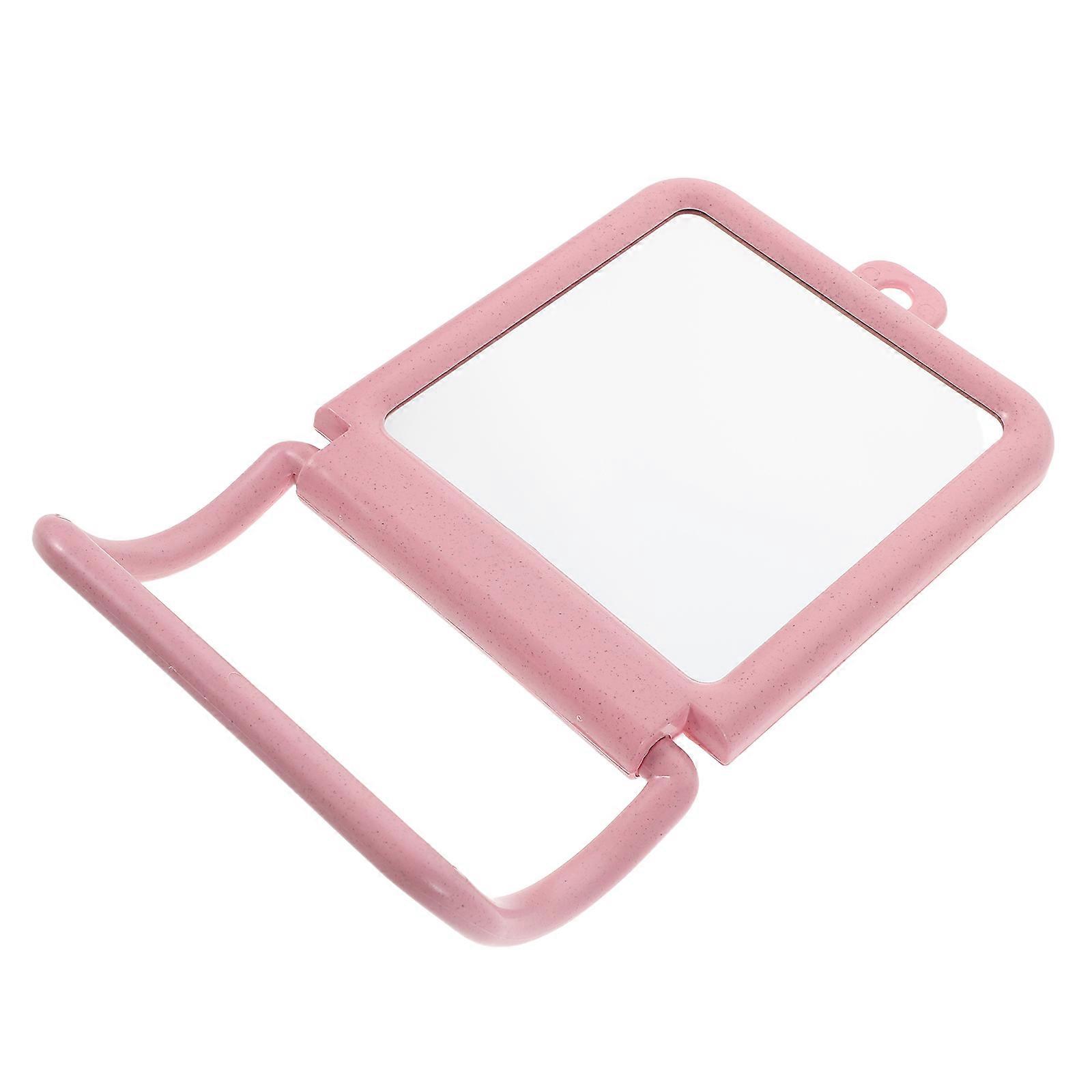 Pink Foldable Makeup Mirror Small Rectangle Mirror for Vanity