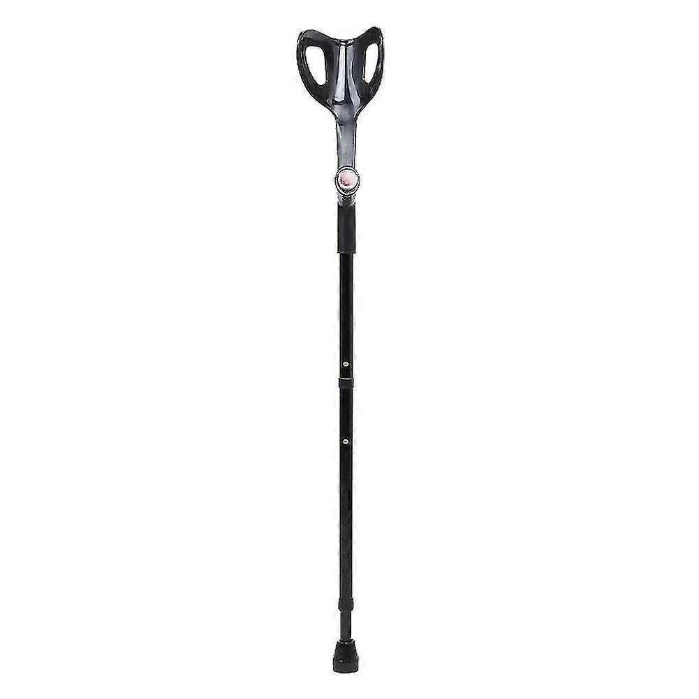 Forearm Cane Adjustable Height Support Foldable Black Walking Aid Care