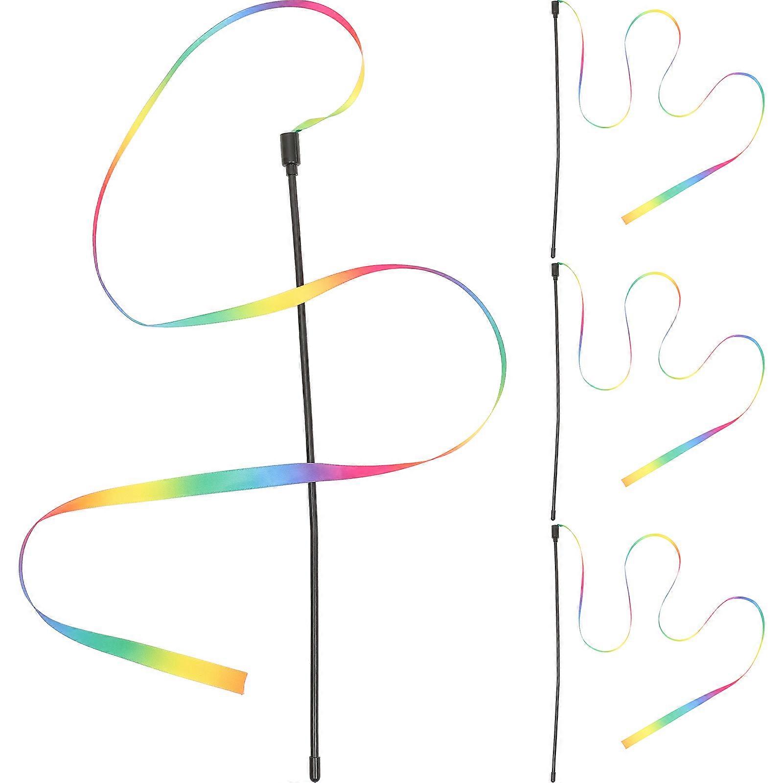 Rainbow String Toys for Playing 4Pcs Colorful Interactive Wand