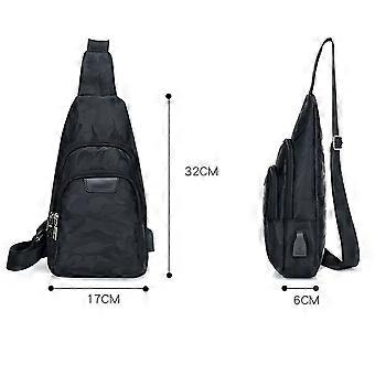 Sac bandoulière homme, sac de poitrine avec port de chargement USB, léger et idéal pour les voyages.