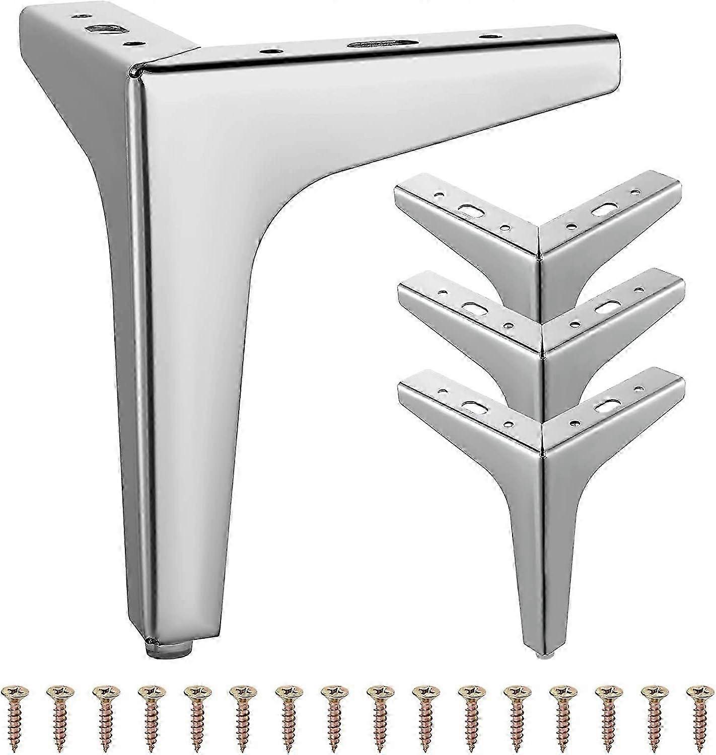 Robusta soffstödfötter i silver - 4 stycken, 15 cm längd