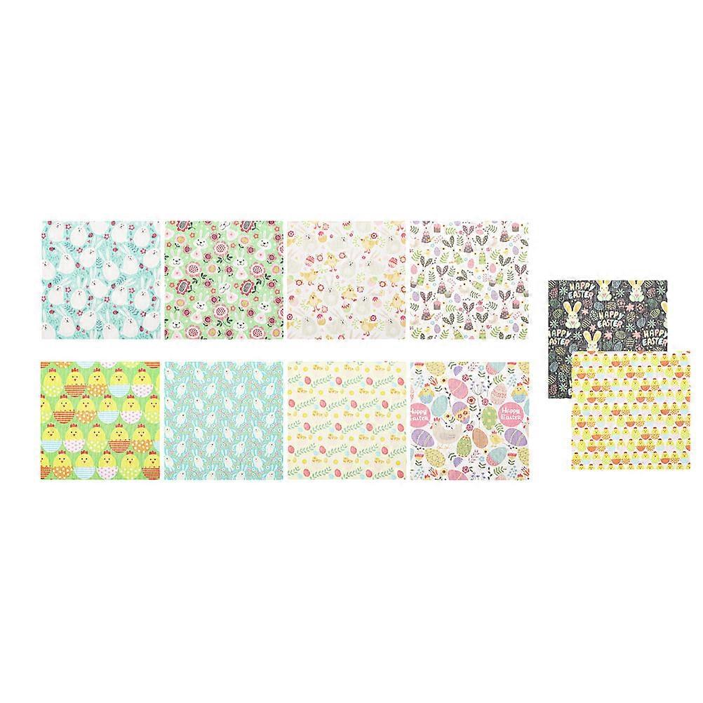 Patchwork Cloth Cotton Quilting Fabric for Easter DIY 10Pcs Assorted Color