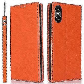 Genuine Cow Leather Wallet Case for Sony Xperia 10 III Phone Cover - Quality Protection Stand XY1