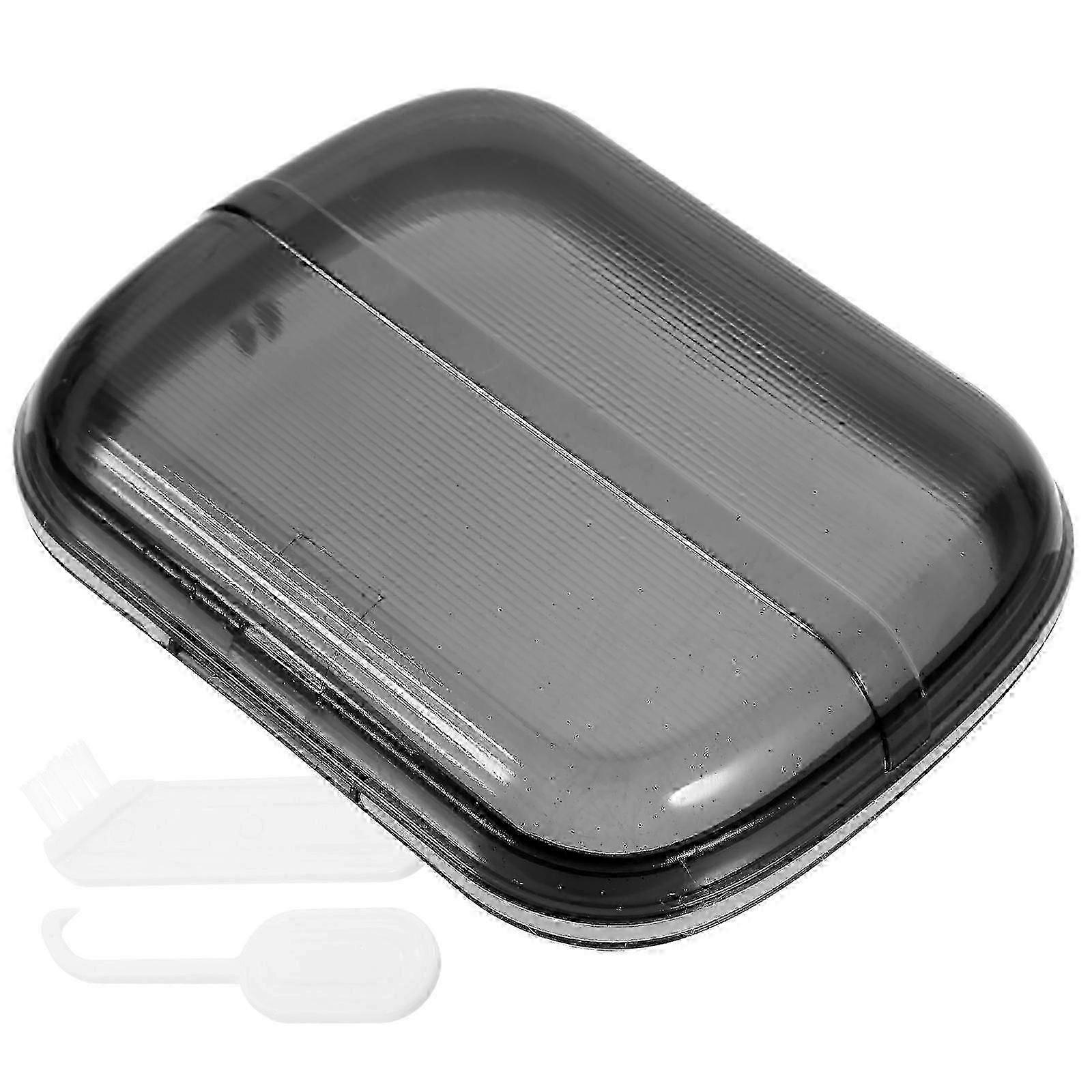 Grey Denture Case Household Retainer Case compatible with Storage 2Sets Plastic Box