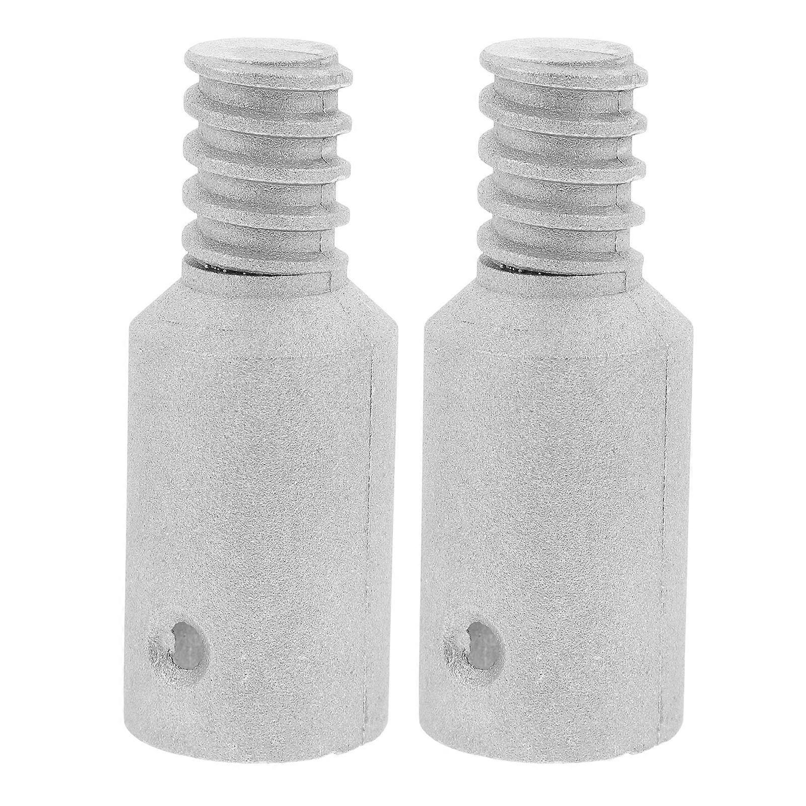 2pcs Broom Extension Pole Adapter Tips Metal Threaded Handle Tips End Adapter for Mop