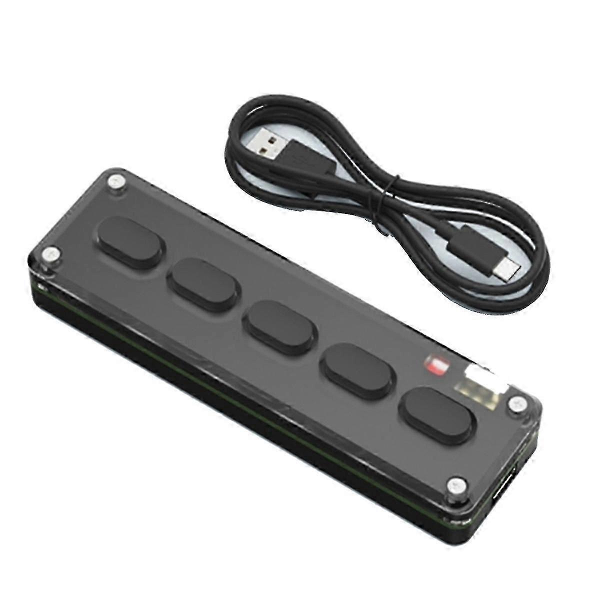 5 Keys Custom Keypad Macro Programmable Bluetooth-Compatible Keyboard Copy Paste RGB Button Gaming Mechanical Keyboard,l