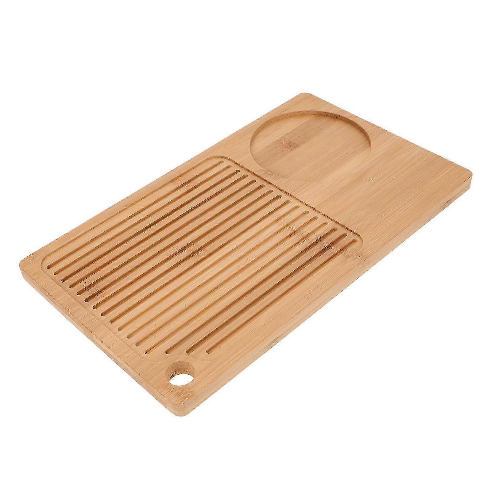 Khaki Bamboo Serving Tray Rectangular Tea Tray for Food Serving