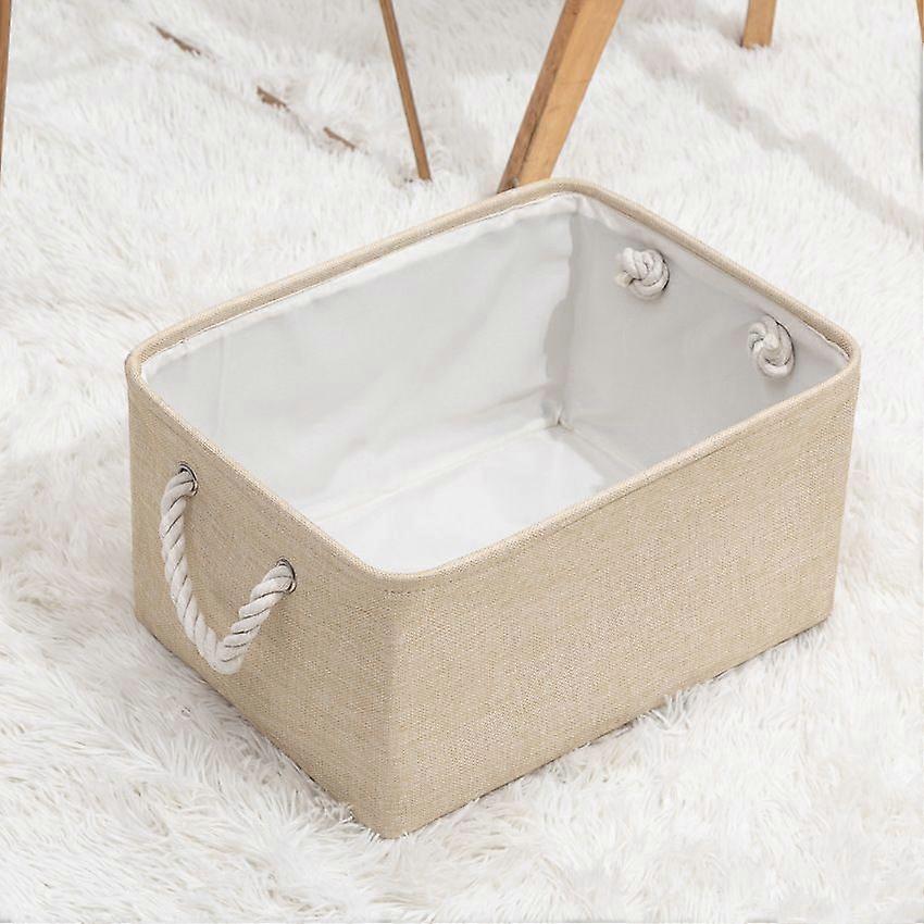 Fabric storage box, 1 pack (light khaki, small)
