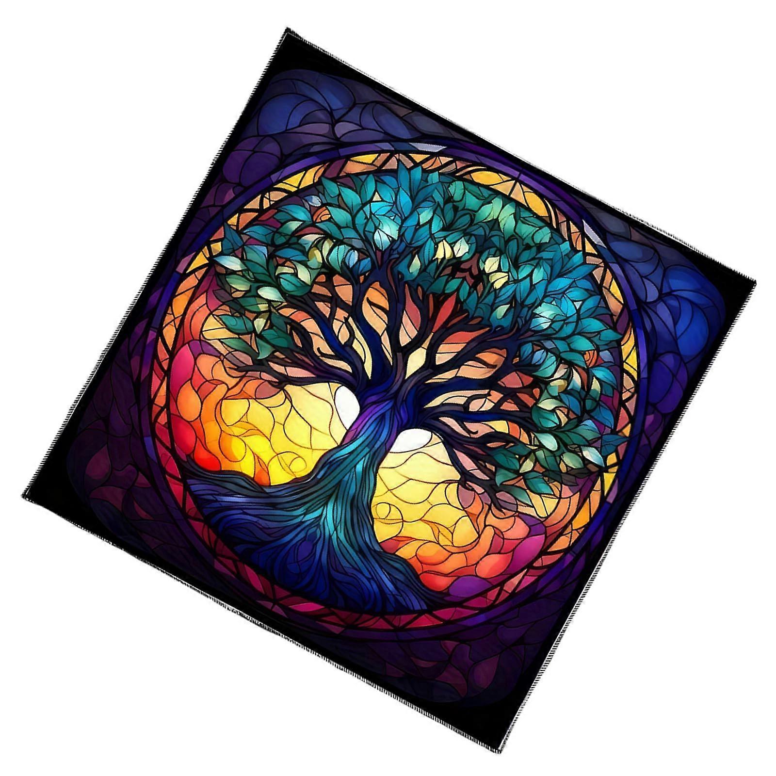 Tarot Masa Örtüsü Sunaklar Kumaş Daire Ağacı Astroloji Masa Örtüsü Kehanet Kartı Bez Goblen Duvar Dekorasyonu 60x60cm