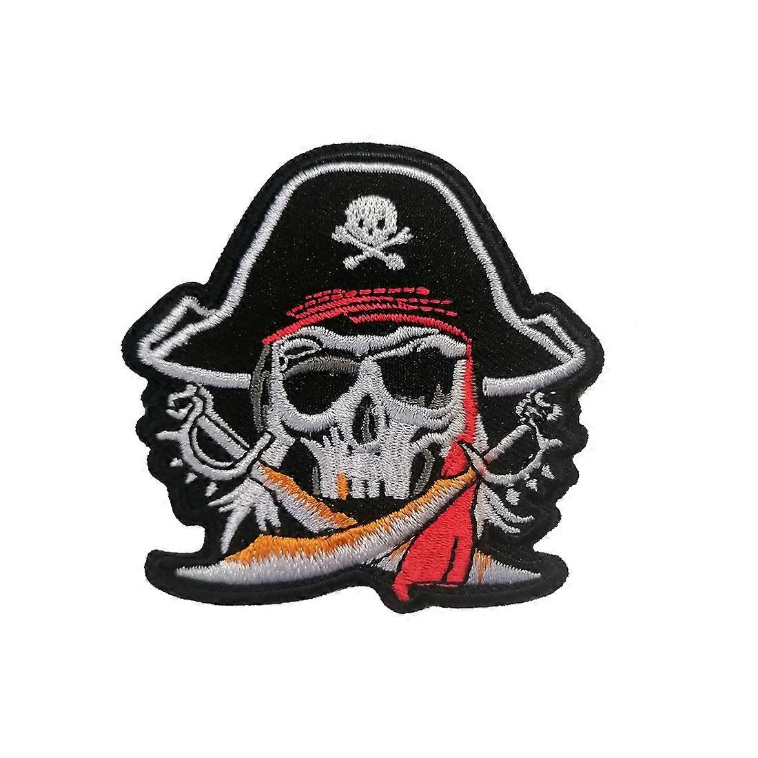 Patch - Pirate Skull - White - 7 x 7.4 cm - Appliques Patch