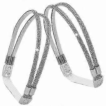 Silver Anti-slip Bungee Laces compatible with Everyday Shoes 1 Pair High Heel Elastic Shoelaces