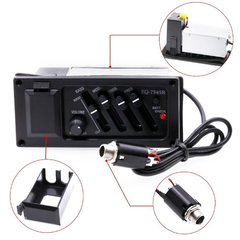 PRÉAMPLI DE GUITARE Acoustique Piezo Pickup EQ Equalizer Amplifier KLT-1 EUR 16,13 - FR