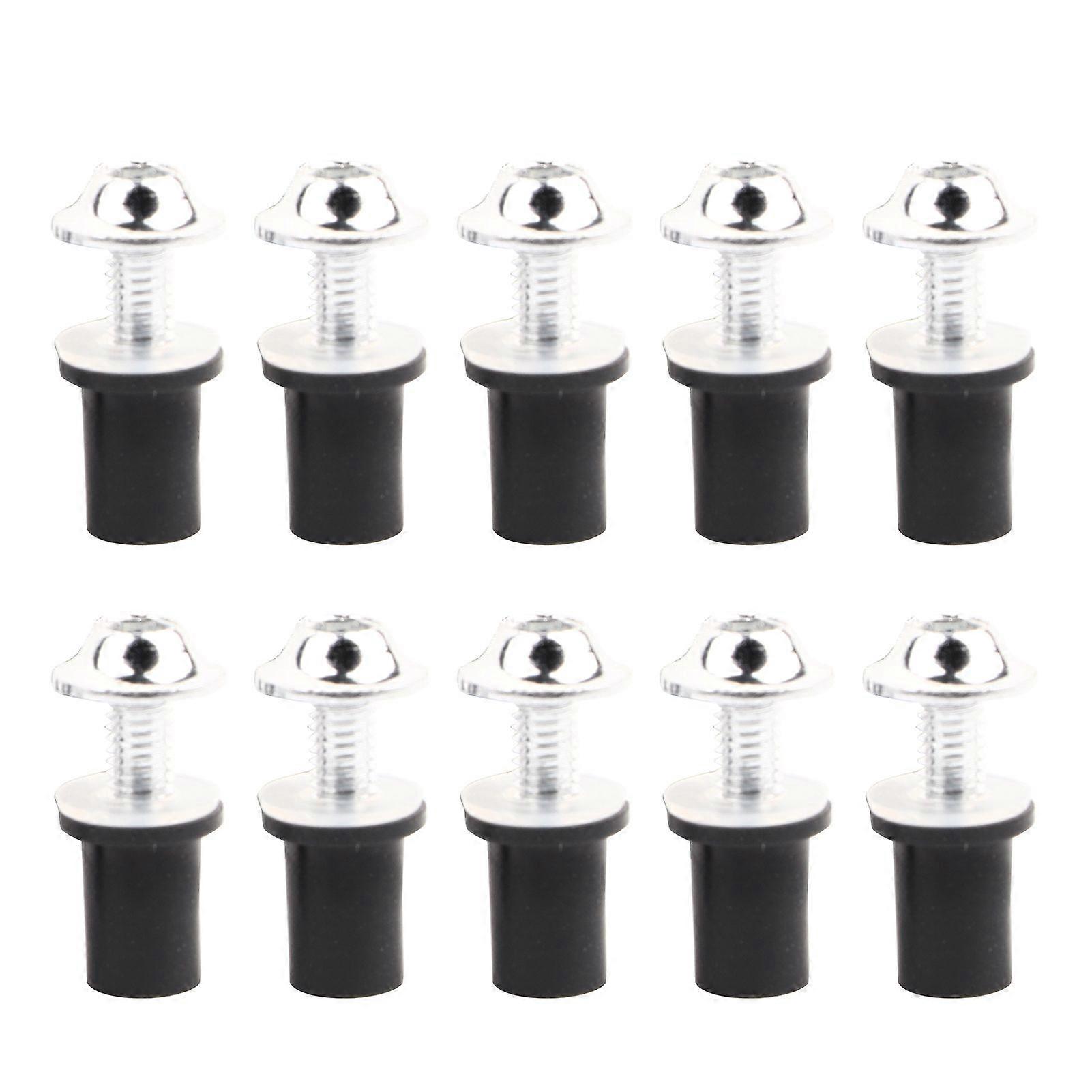 10pcs Universal Motorcycle Windscreen Windshield M5 Inner Hexagonal ScrewsSilver