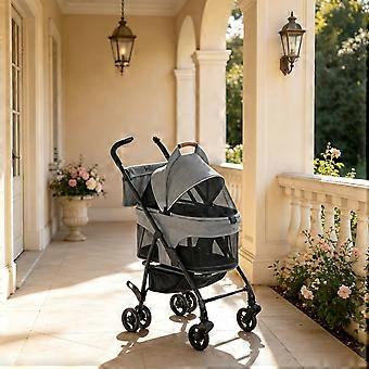 3-in-1 dog stroller with removable folding frame.