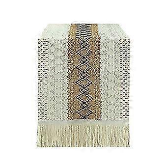 Fringed Linen Table Runner for Wedding and Home Use