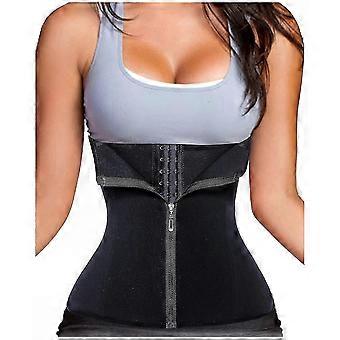 Waist Trainer Corset, 6 Steel Boned, 3-Clip & 1-Zip Closure, Body Shaper for Tummy Control, Sport Workout