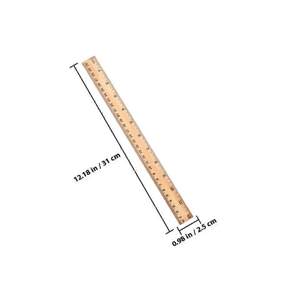 Wood Ruler Multi-Function Straight Ruler for Daily Use 12Pcs Set