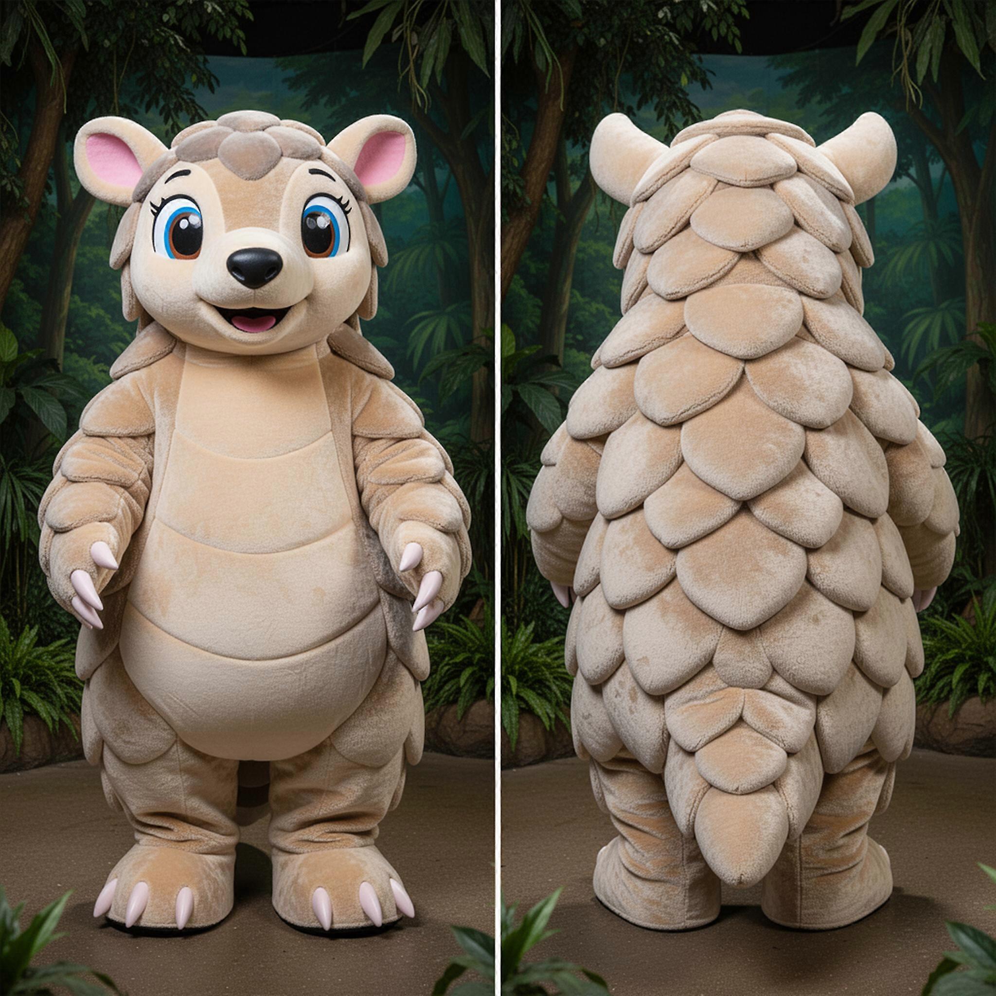 MASTICOT Velvety Beige Scaled Pangolin Mascot