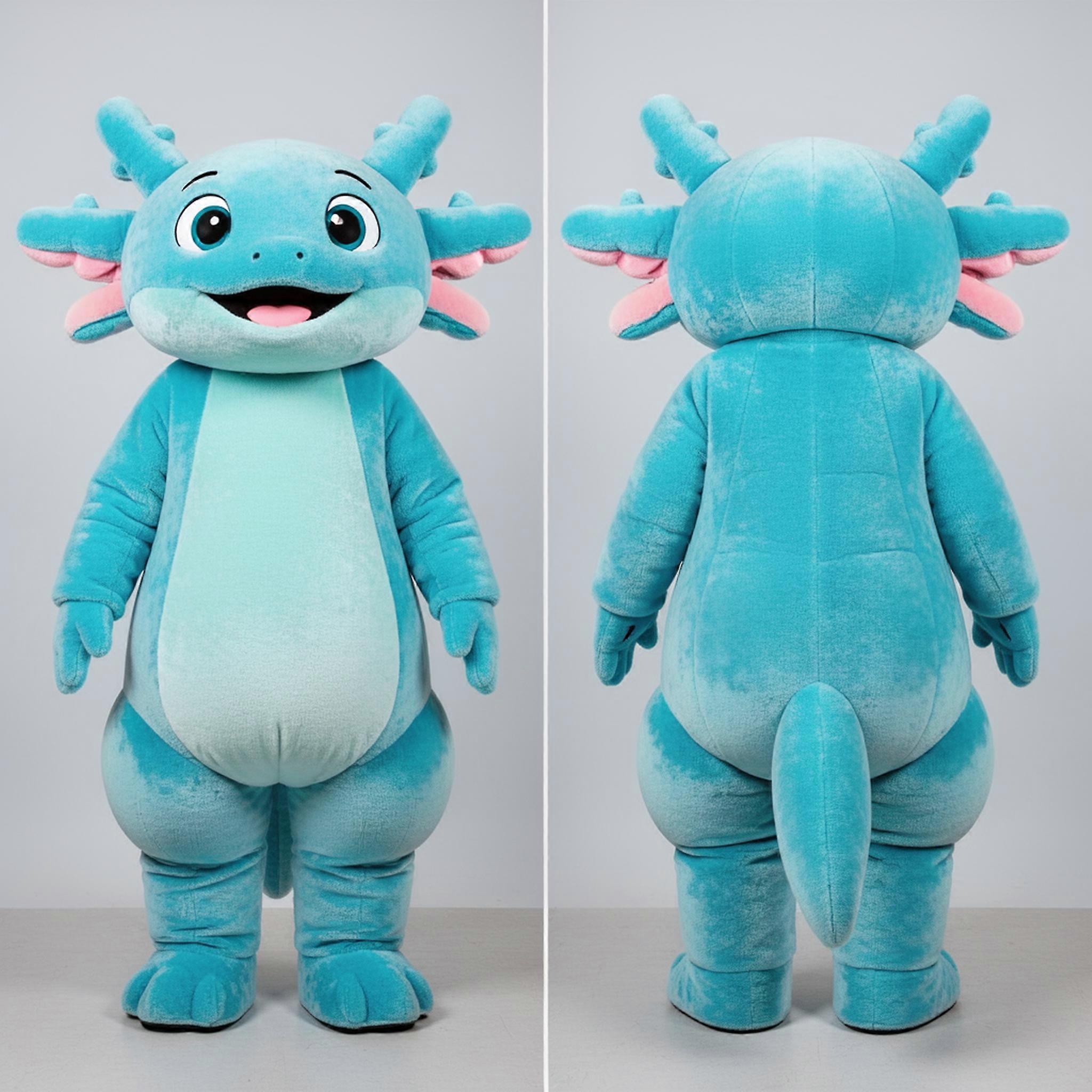 MASTICOT Cyan Soft Rounded Axolotls Mascot