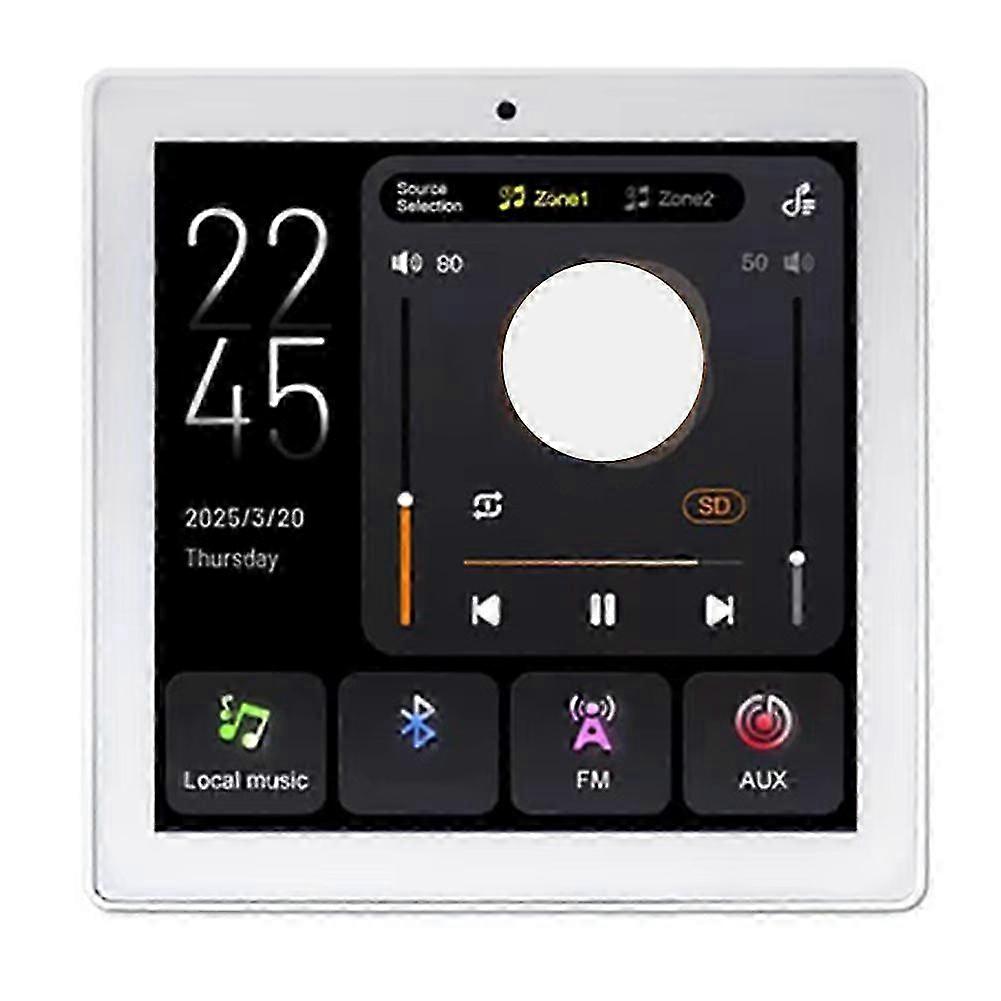 4 Inch Wall Amplifier Embedded Central Control Screen Bluetooth Smart Music Panel USB TF Card Reader 25W