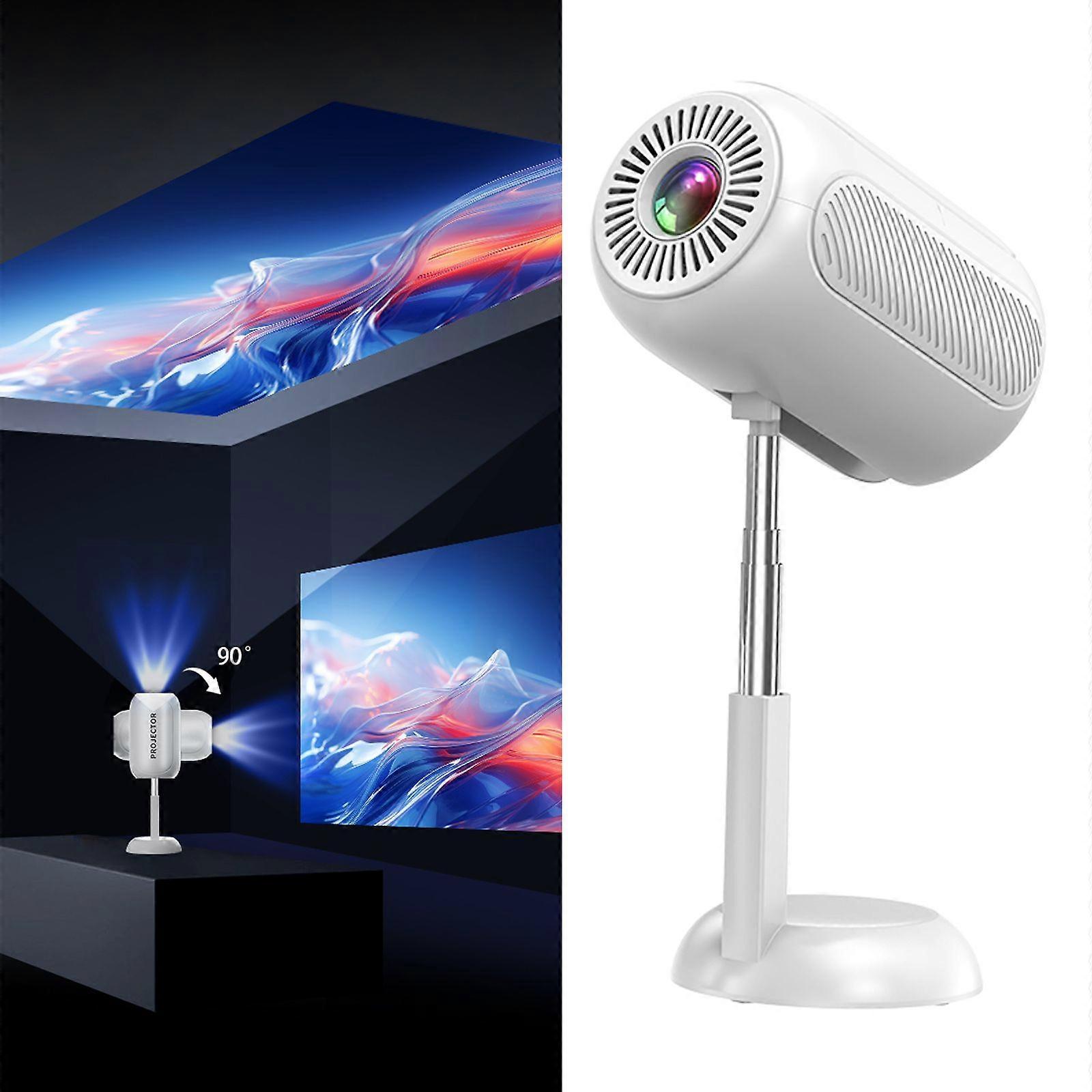 Portable Mini Projector W/Stand Adjustable Android 11.0 Projector Bluetooth WIFI