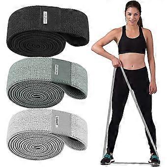 Lange modstandselastikker, stof pull-up hjælpebånd med 3 stk., tykke stof strækbånd kompatible med træning, fitness loop bånd sæt kompatibel med Wi