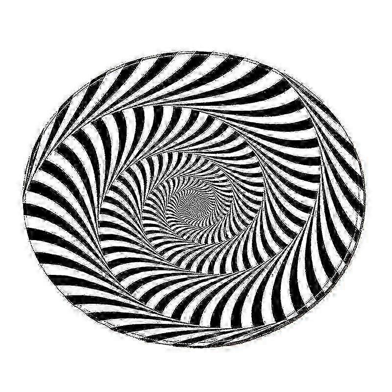 Tlmccf Round Visual Carpet, 3D Visual Effect Floor Mat for Home Decoration A