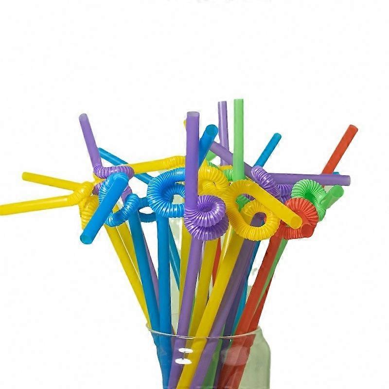 Extended Disposable Plastic Straws, 100-Pack, Long Drinking Straws