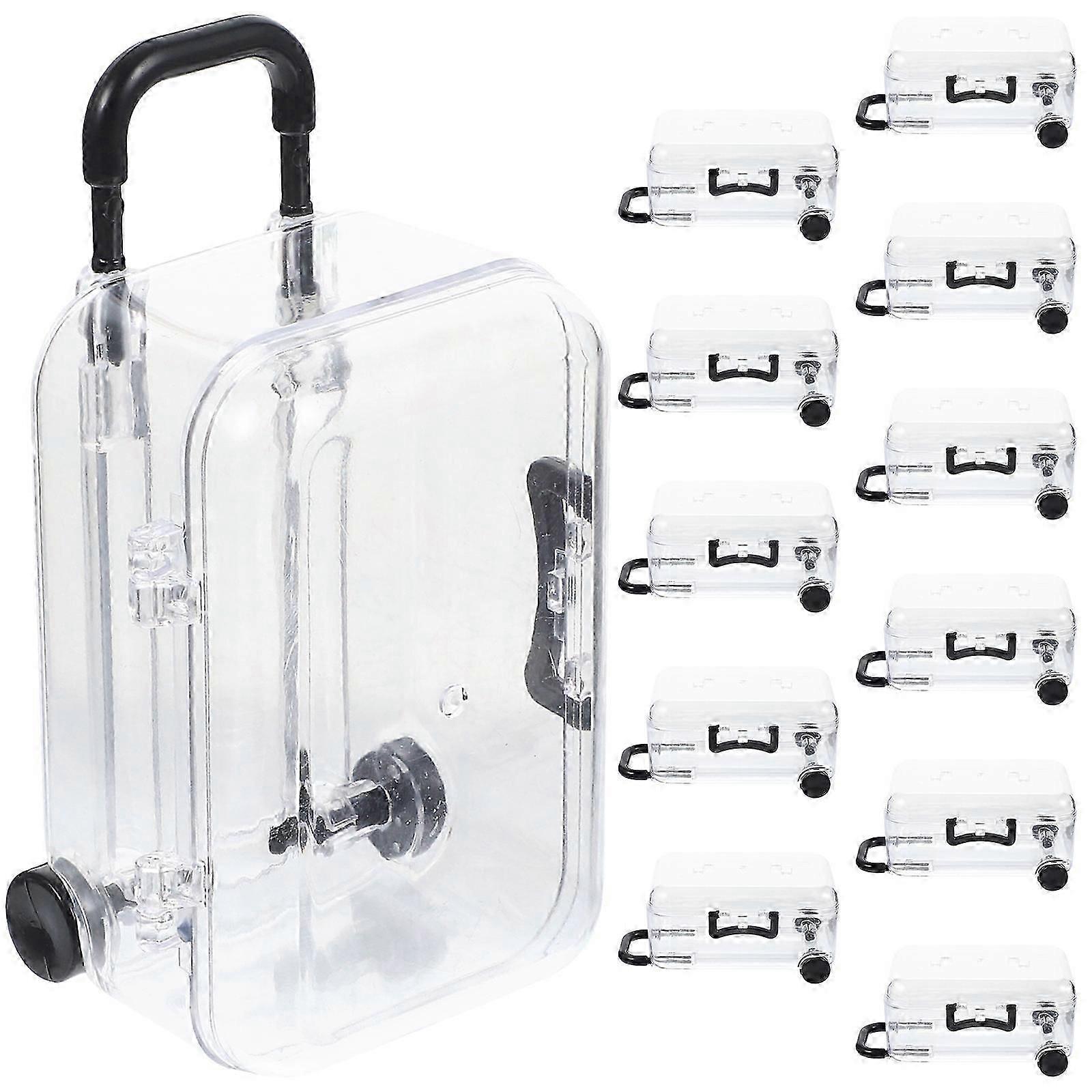 Travel Candy Holders 12Pcs Black Mini Suitcase Decor Gift Boxes
