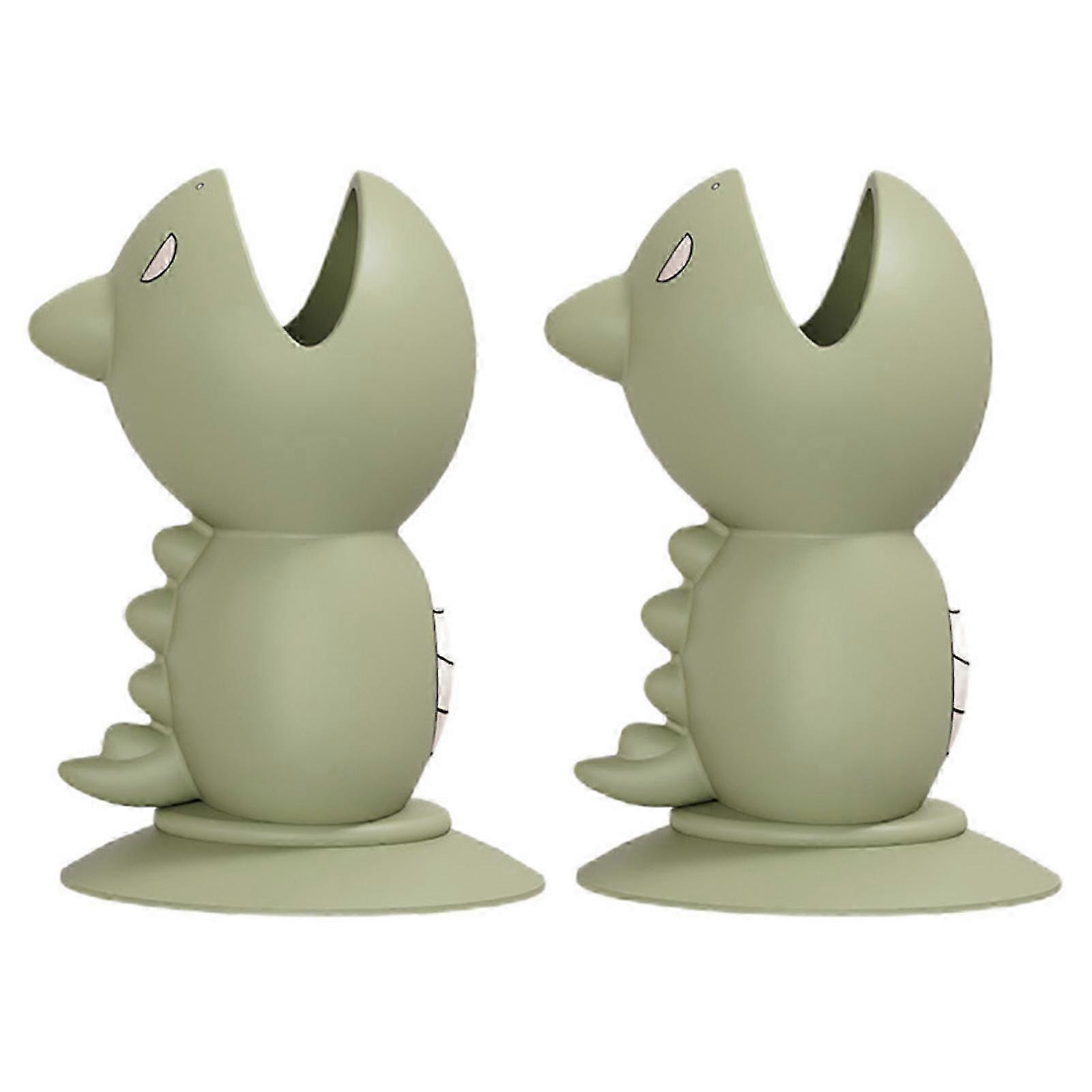 Silicone Dino Suction Toothbrush Holder