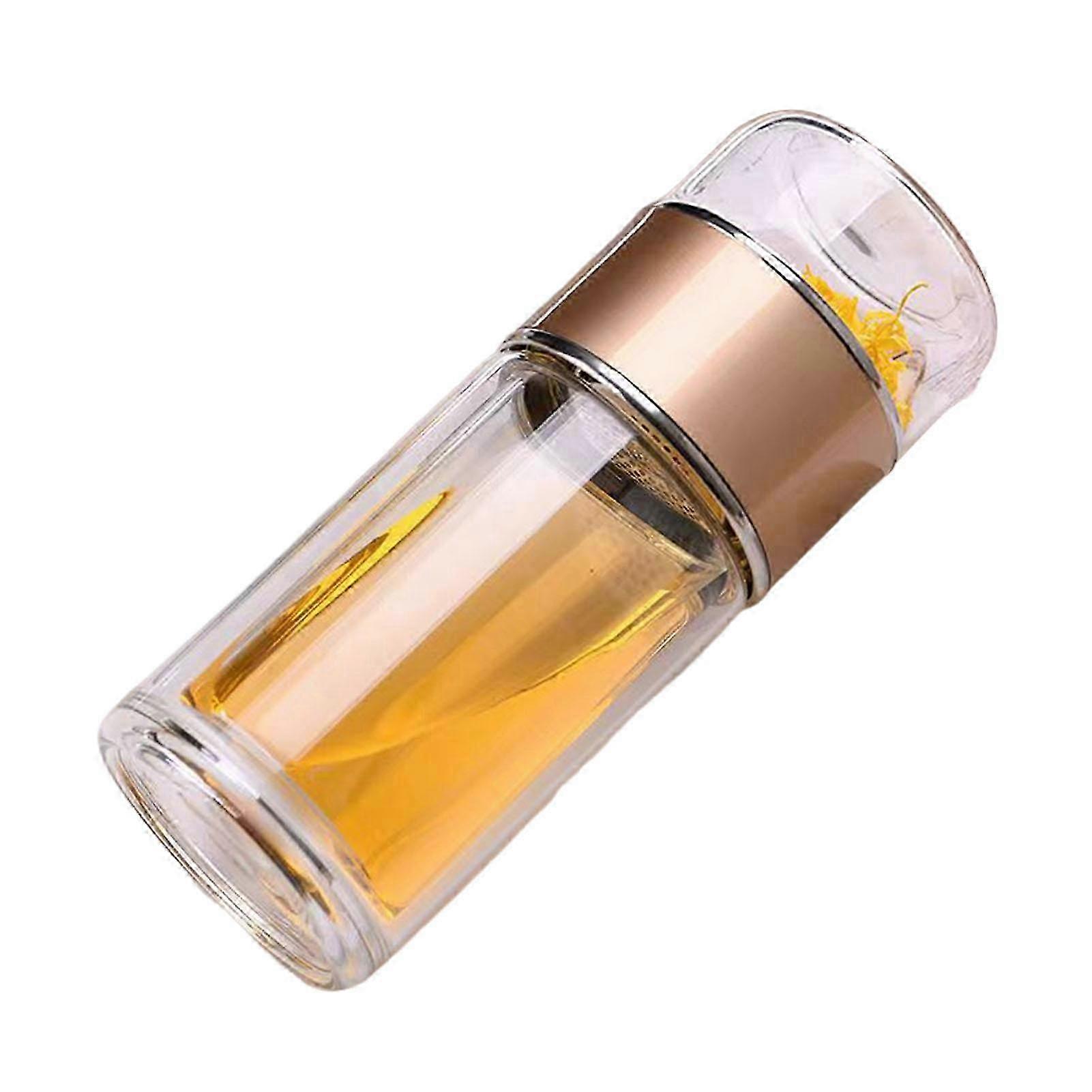 Flip Brew Double Wall Glass Tea Bottle