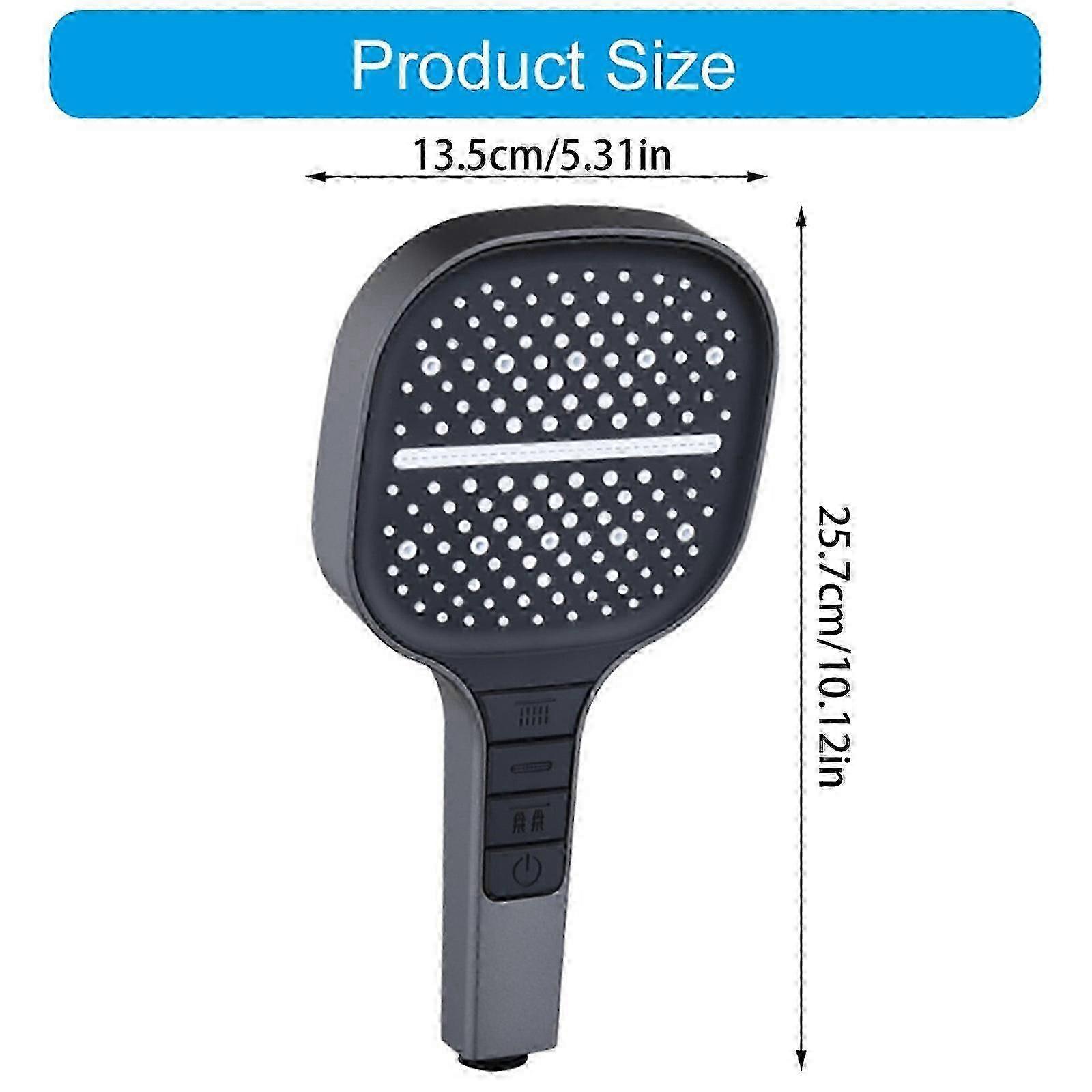 Multifunction Shower Head With Easy One Hand Adjustment Water Saving Designs