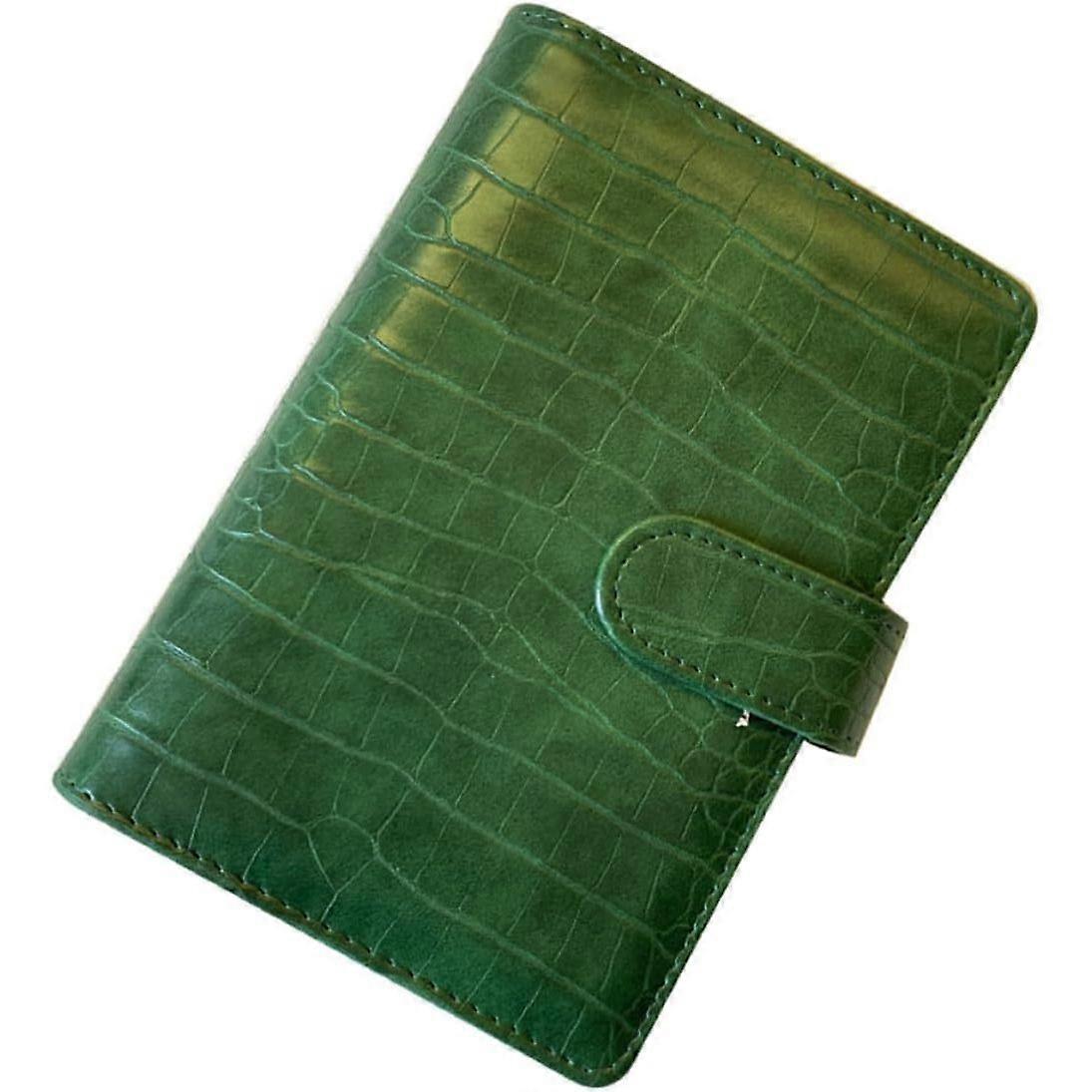 A6 Crocodile Texture Small Binder PU Protective Cover Green
